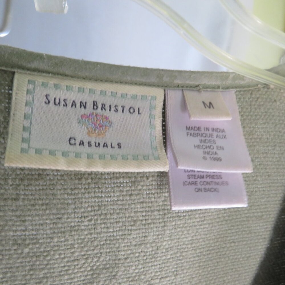 Vintage Susan Bristol Casuals Floral Embroidered Vest 100% cotton - Picture 7 of 9